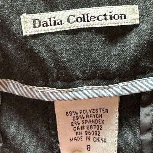 Dalia Collection Dark Gray Mid Rise Dress Pants Size 8 - Picture 4 of 7